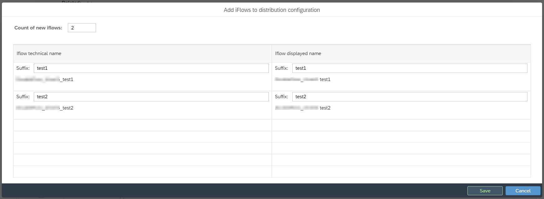 add iflows to distribution configuration