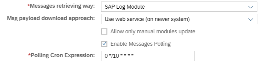 sap log module parameters