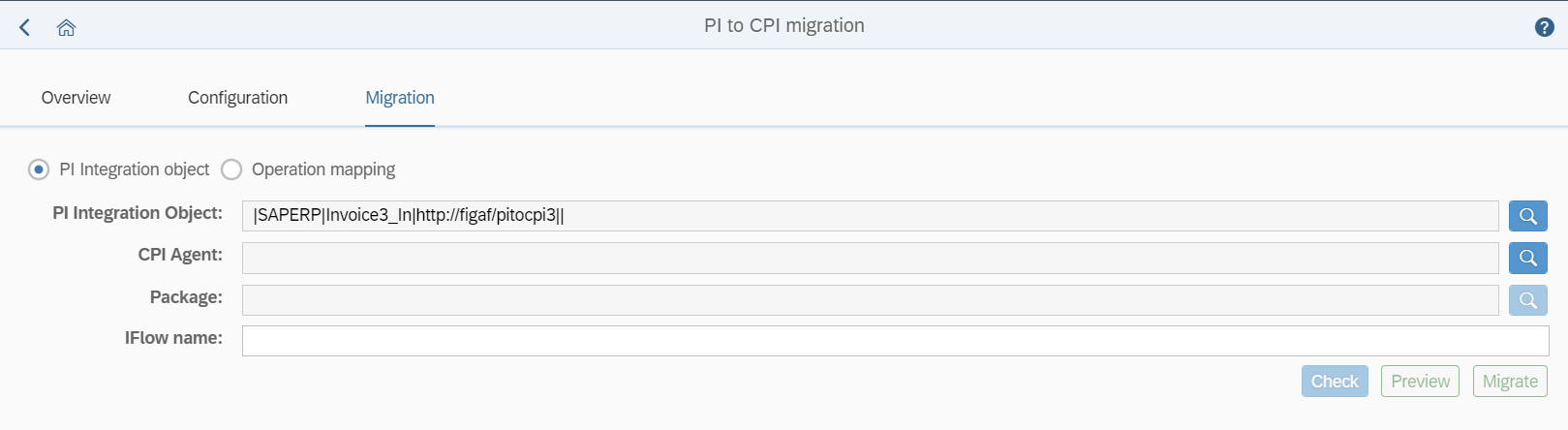 migration with predefined data
