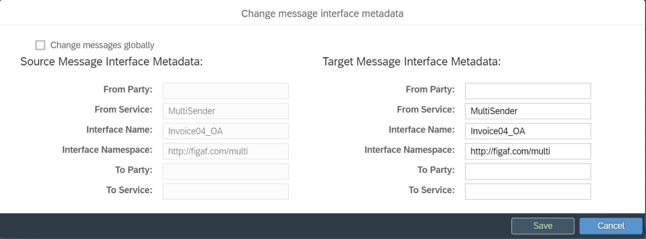 change message metadata