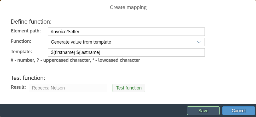 create mapping template ex