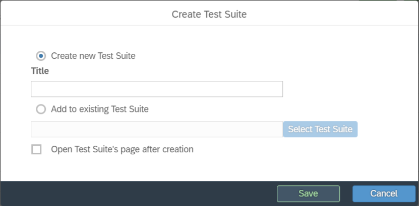 create test suite