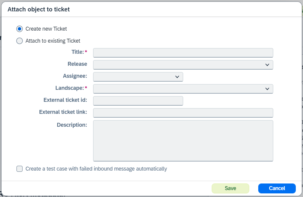attach object to ticket alert page