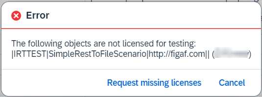 request license testing error