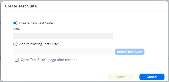 create test suite