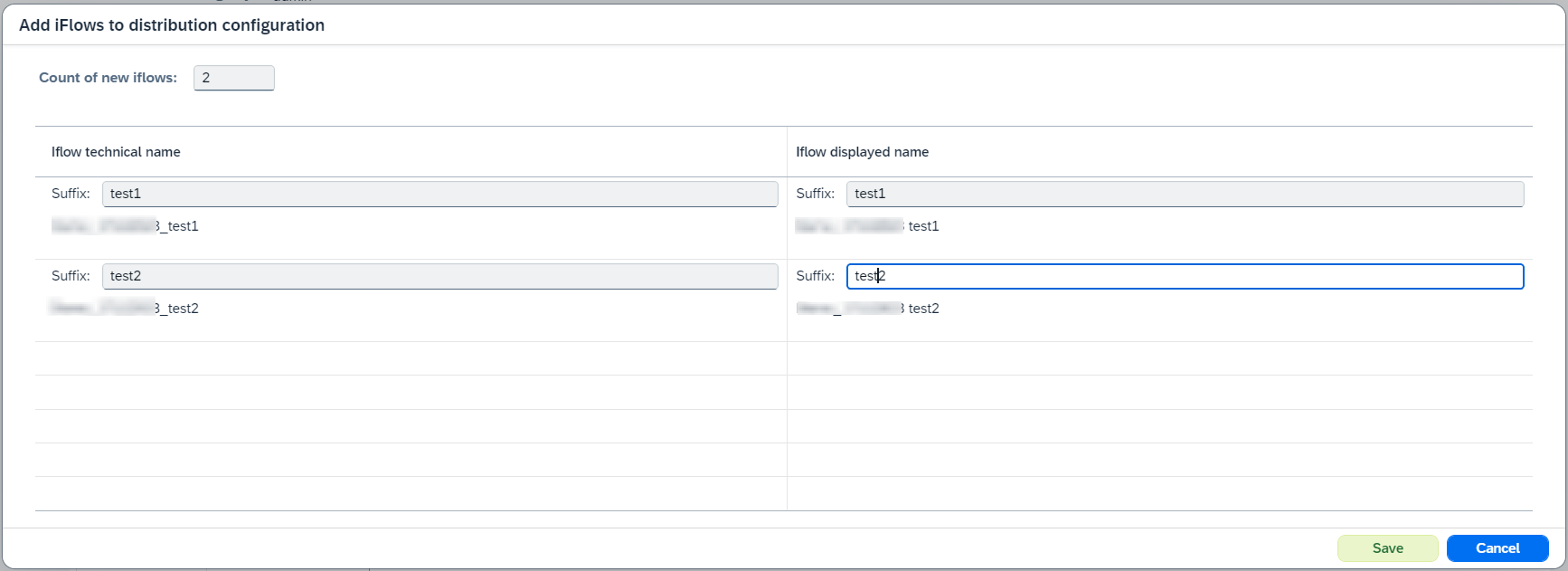 add iflows to distribution configuration