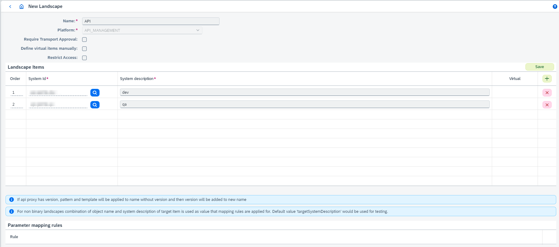 landscape dialog dev flow API