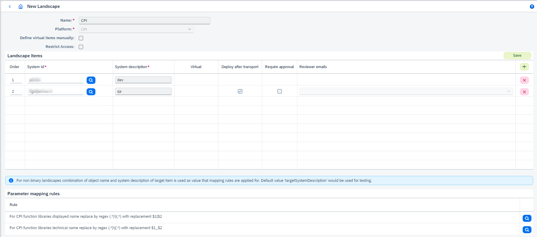 landscape dialog dev flow CPI