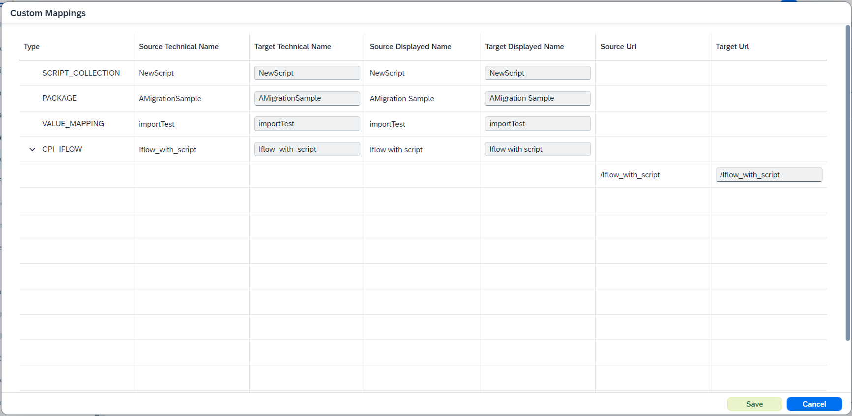 custom mapping config