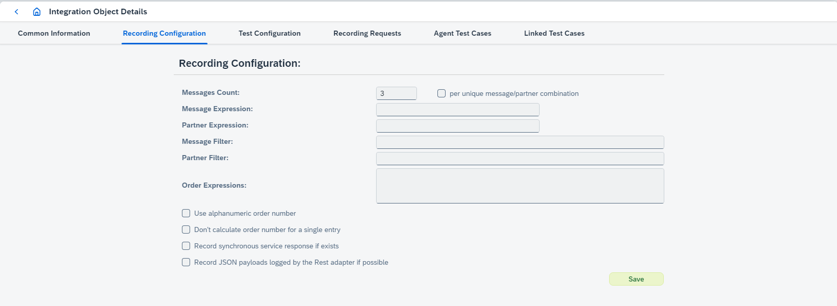 io recording config PRO