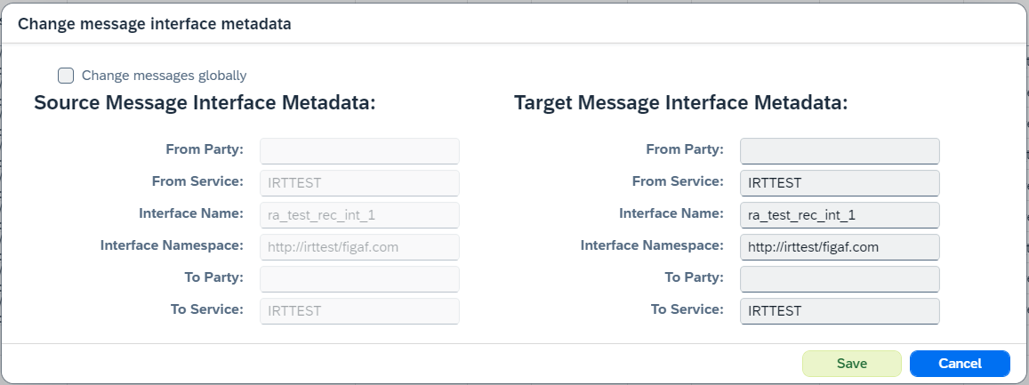 change message metadata