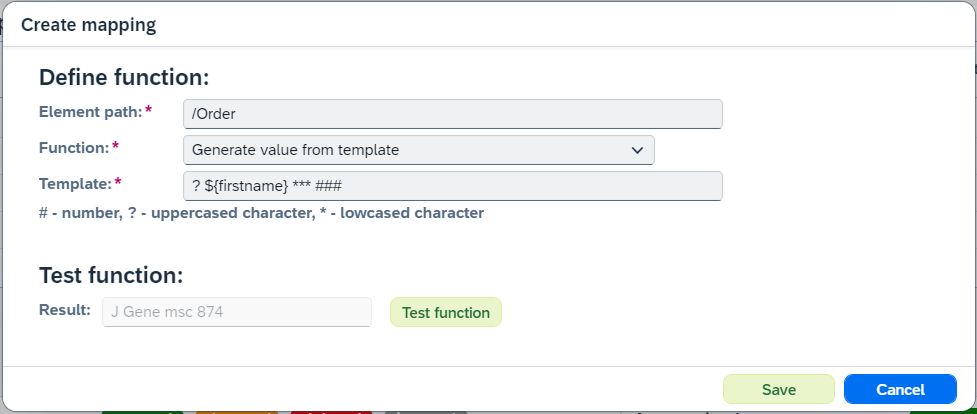 create mapping template ex