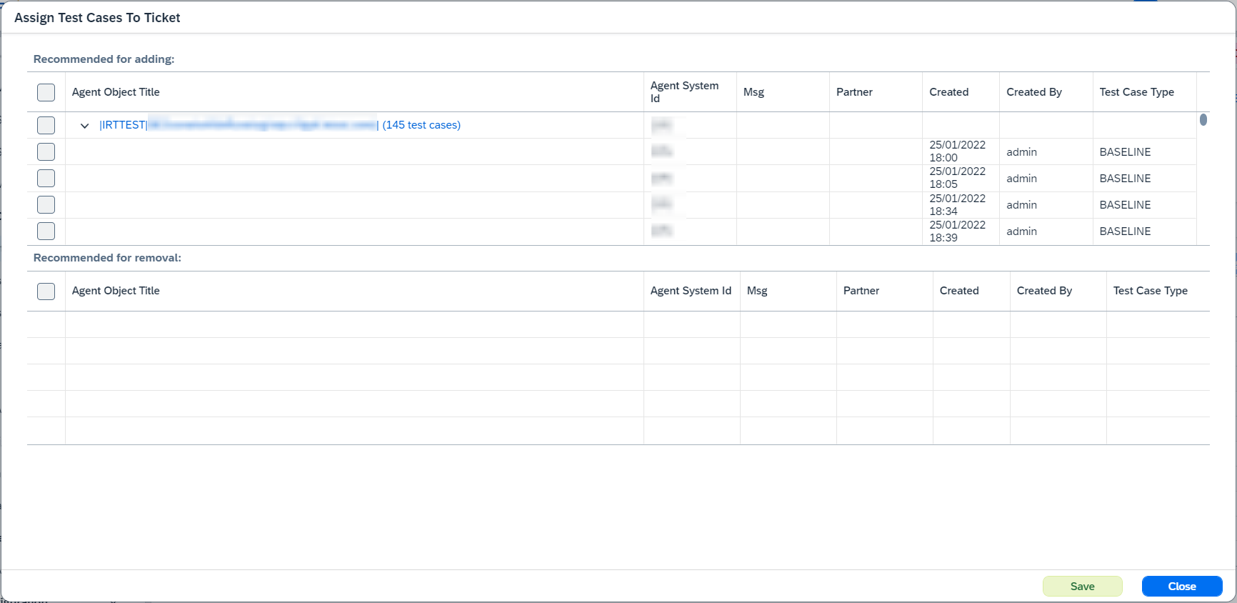 assign test cases to ticket