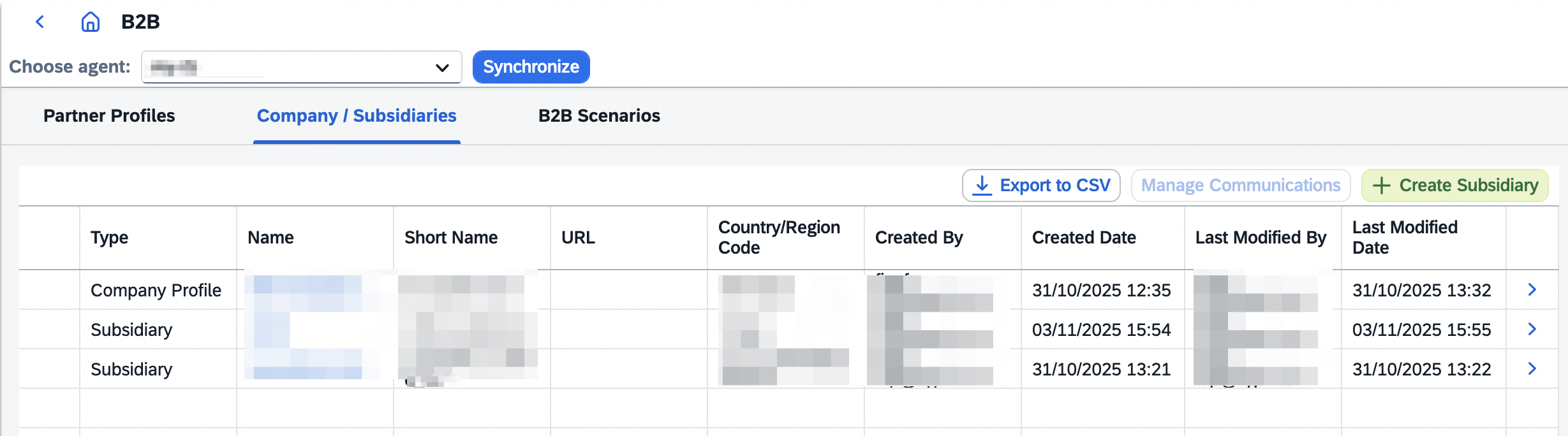 company subsidiaries
