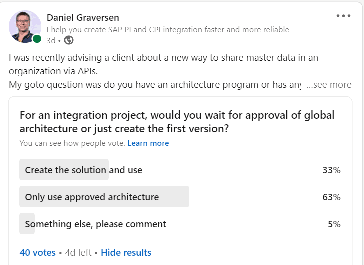 Screenshot of a survey conducted about solving a problem in a project.